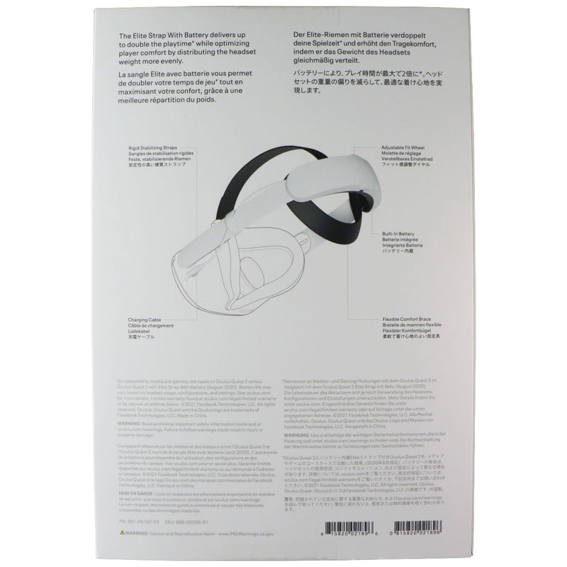 Meta Quest 2 Elite Strap with Battery for Enhanced Comfort and Playtime in VR