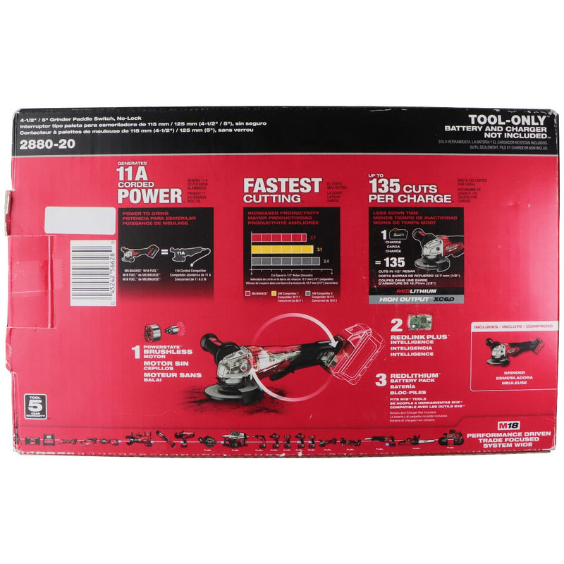 Milwaukee Grinder (2880-20) M18 Fuel 18V (Tool Only)