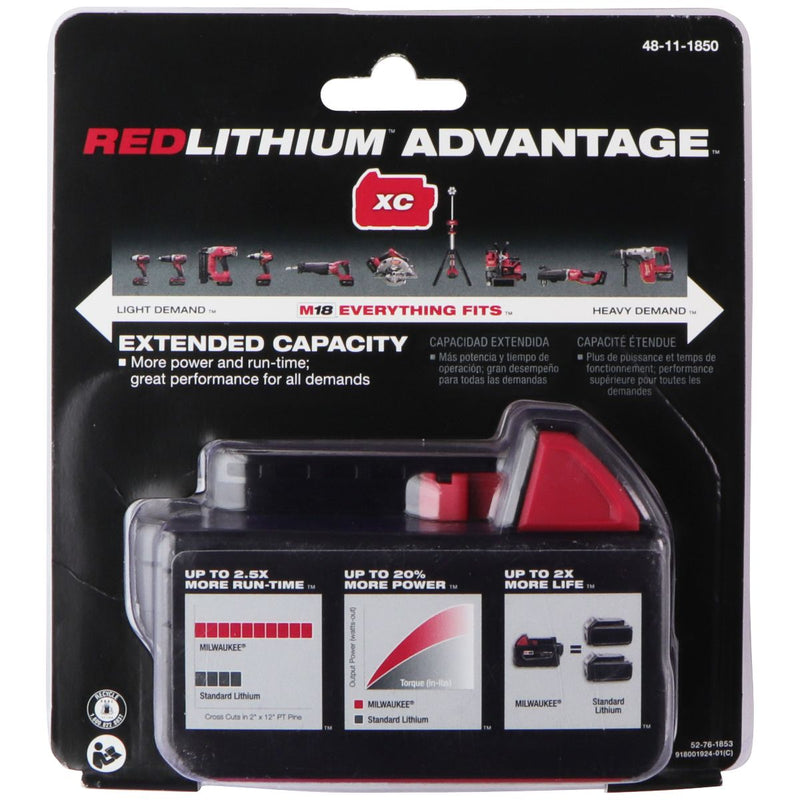 Milwaukee 48-11-1850 M18 Red Lithium XC 5.0 Battery