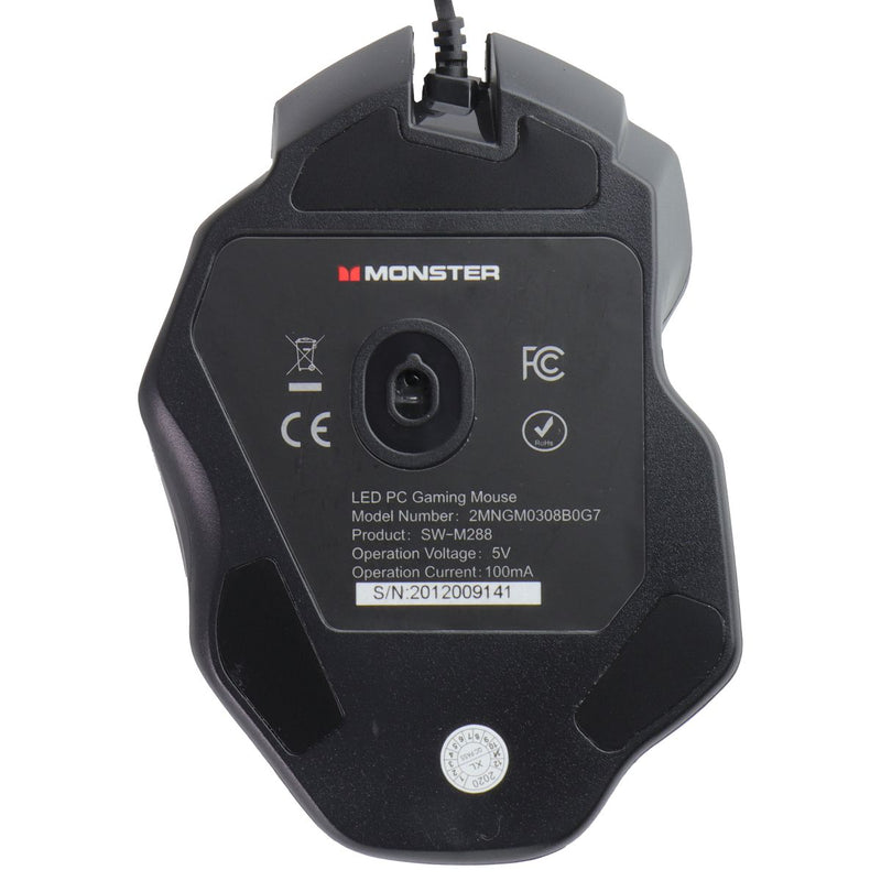 Monster LED Optical Wired Gaming Mouse (2MNGM0308B0G7) - Black