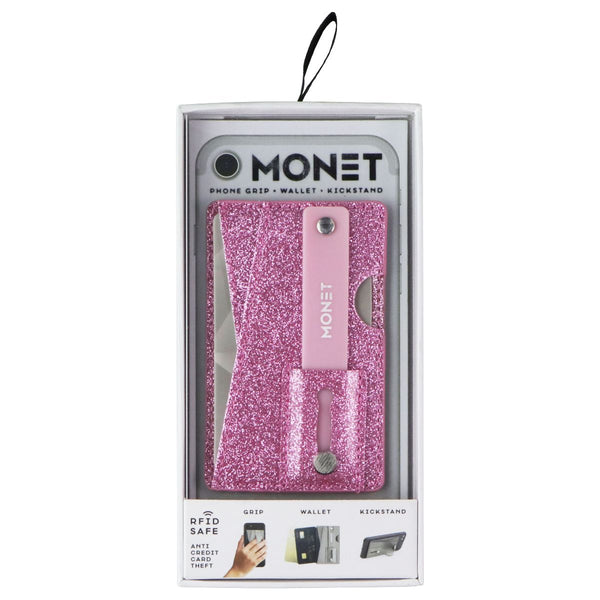 Monet Ultra Grip 3-in-1 Smart Phone Wallet/Card Holder/Kickstand - Pink Glitter