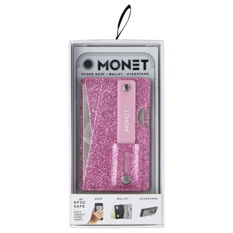 Monet Ultra Grip 3-in-1 Smart Phone Wallet/Card Holder/Kickstand - Pink Glitter