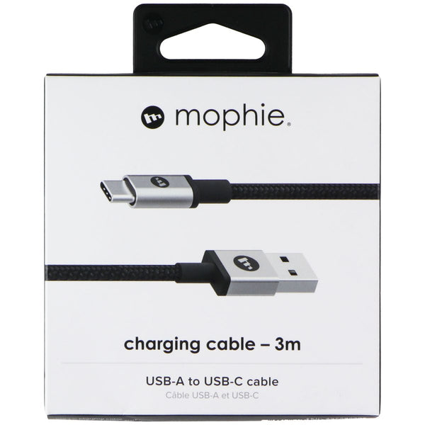 Mophie Braided USB-A to USB-C Charging Cable - 3-Meter (9.9-Foot) - Black/Silver