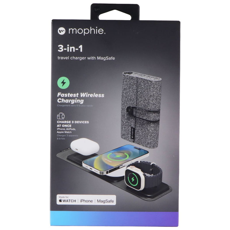 Mophie 3-in-1 Tri-Fold Travel Charger Pad with MagSafe for Apple - Black (Gen 1)
