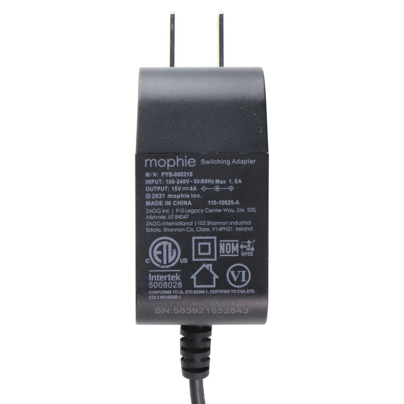 Mophie Switching Adapter Wall Charger 15V / 4A (PYS-000215) - Black