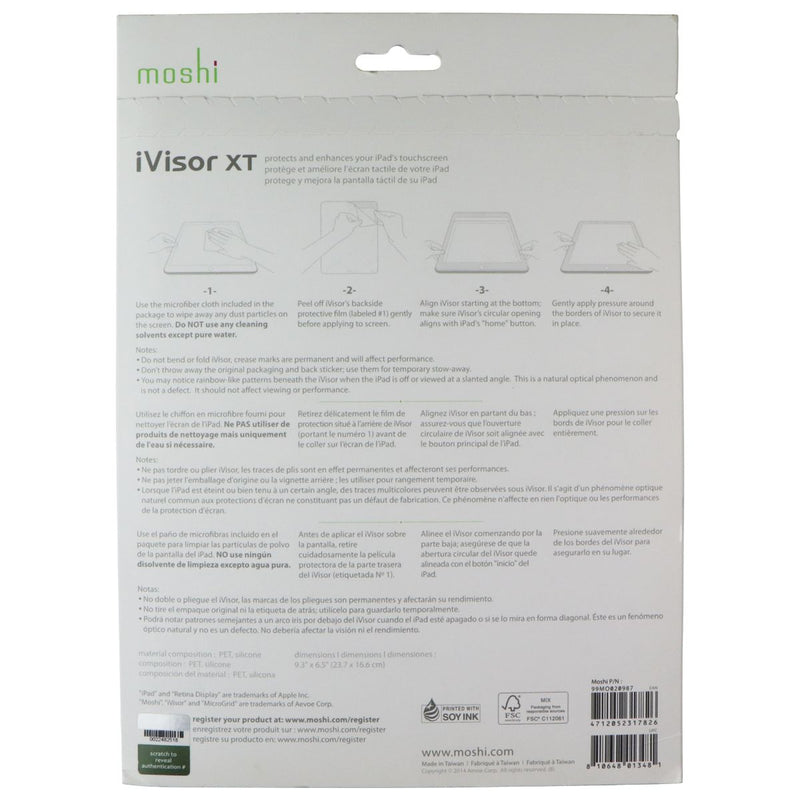 Moshi iVisor XT Crystal Clear Screen Protector for Apple iPad Air 2 - White