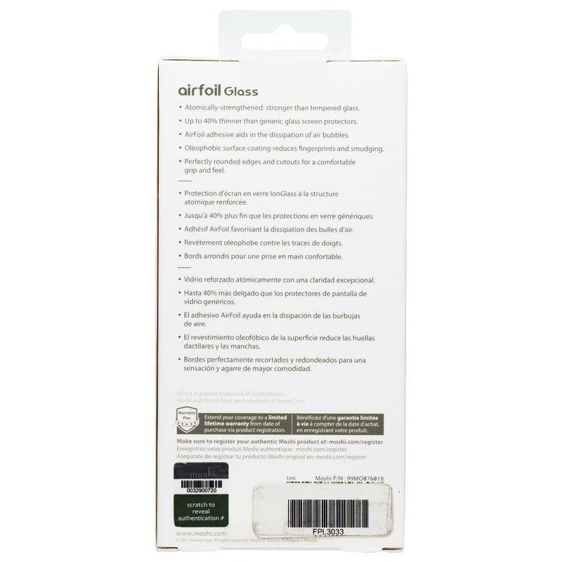 Moshi Airfoil Glass Ultra Clear Glass Screen Protector for LG Q6