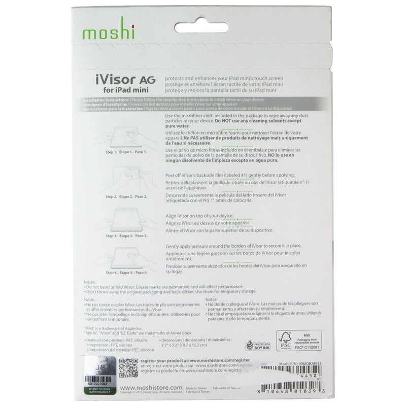 Moshi iVisor AG Advanced Screen Protector for Apple iPad Mini 1/2/3 - Black