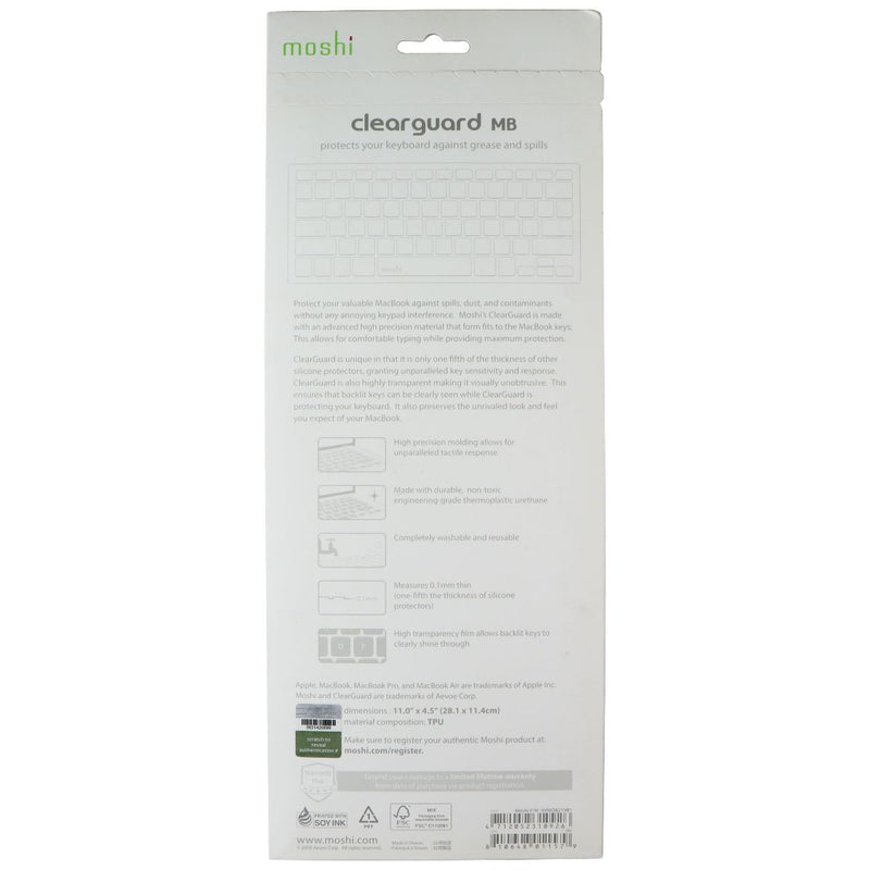 Moshi ClearGuard MB Keyboard Protector for MacBook Pro Retina 15/13 & Air 13