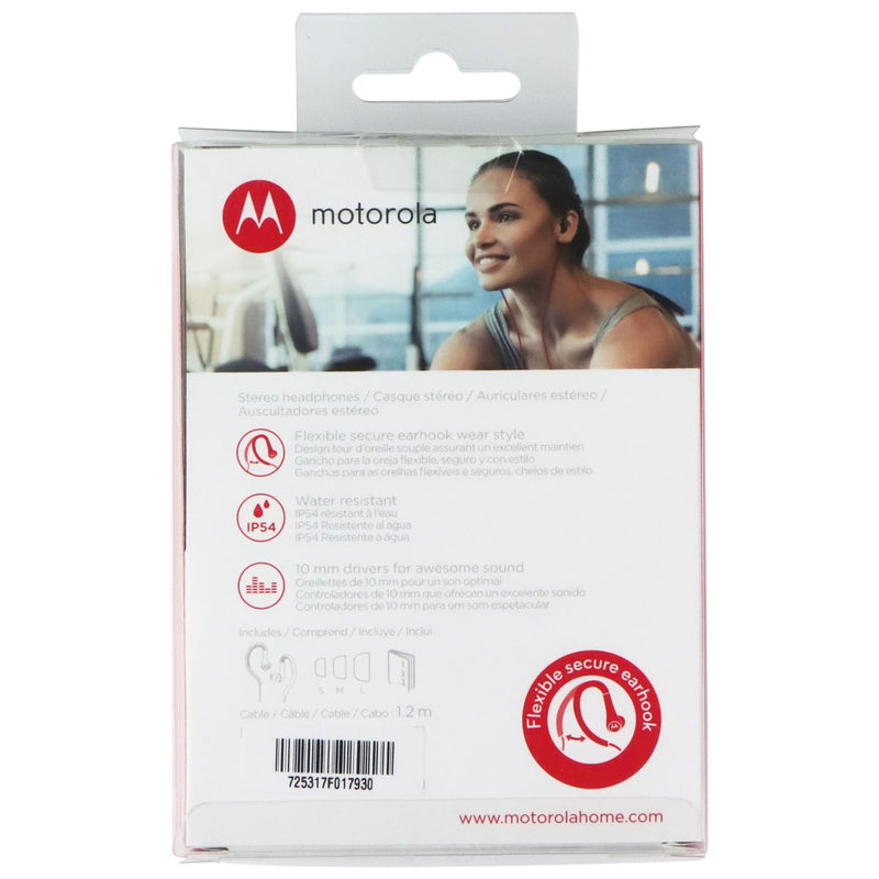 Motorola Earbuds Sport In-Ear Wired Headphones - Red / Black (SH008 RED)