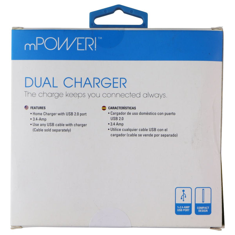 mWorks! mPower! 3.4 Amp Dual Travel Charger Adapter (18583) - Black