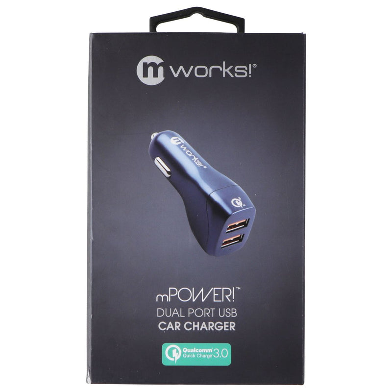 mWorks! mPOWER! QC 3.0 Dual Port USB Universal Car Charger - Gray