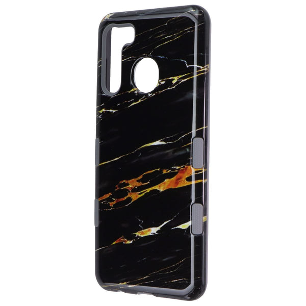 MyBat Premium Anti-Drop Case for Samsung Galaxy A21 - Black/Gold Marble