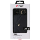 MyBat Posh Leather Crossbody Wallet Case for Apple iPhone 16 Plus - Black