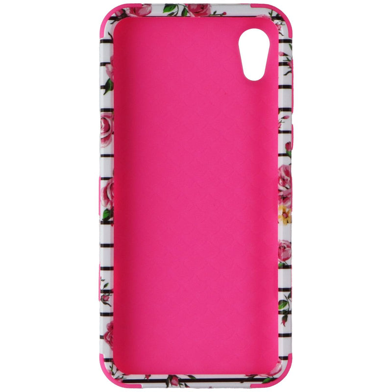 MyBat Tuff Series Dual Layer Case for Motorola Moto E6 - White/Pink/Flowers