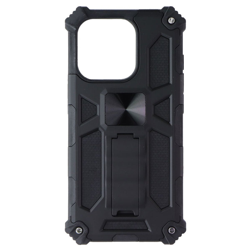 MyBat Sturdy Hybrid Series Case with Kickstand for Apple iPhone 15 - Black