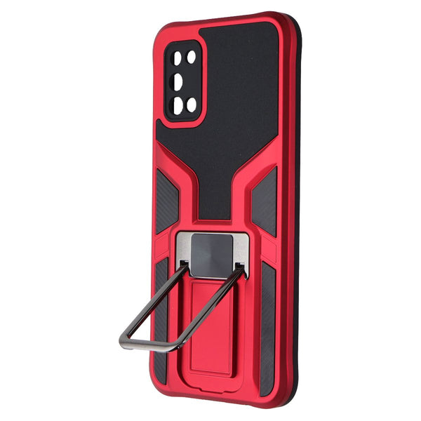 MyBat Rugged Hybrid Case with Kickstand for Samsung Galaxy A02s - Red / Black