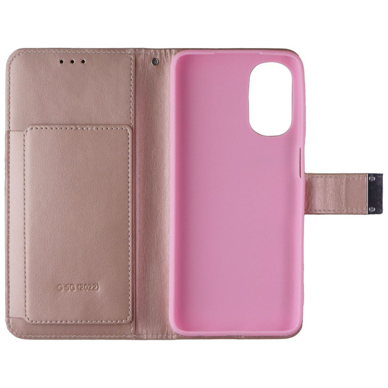 MyBat MyJacket Wallet Case for Motorola Moto G 5G (2022) - Rose Gold Pink