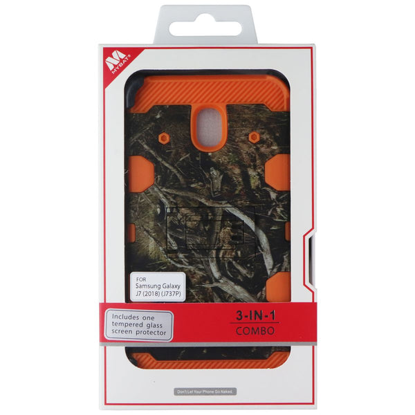 MyBat 3-In-1 Combo Case/Holster/Glass for Samsung Galaxy J7 (2018) - Camo/Orange