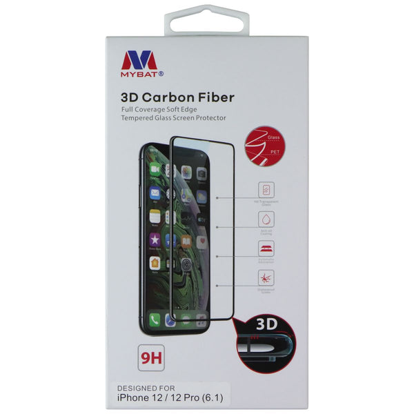 Mybat 3D Carbon Fiber Tempered Glass Screen Protector for Apple iPhone 12/12 Pro