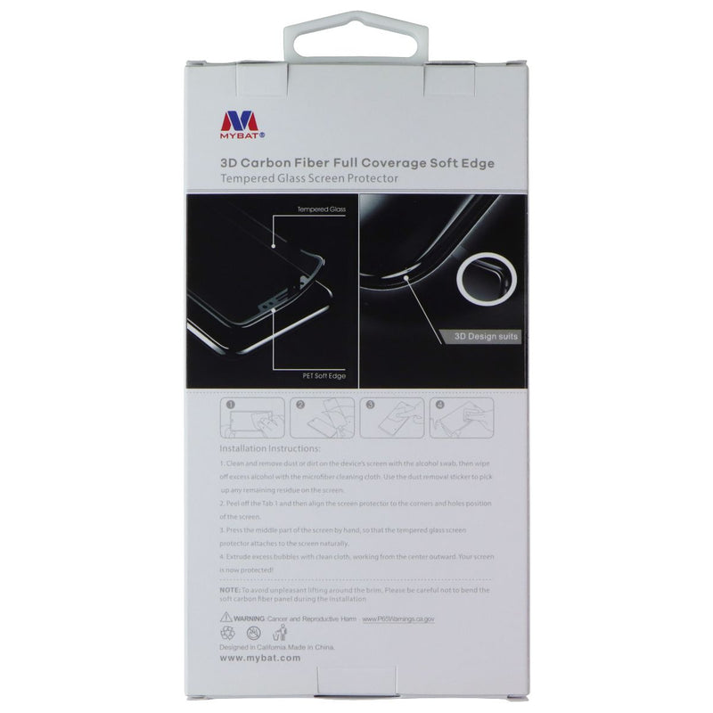 Mybat 3D Carbon Fiber Tempered Glass Screen Protector for Apple iPhone 12/12 Pro