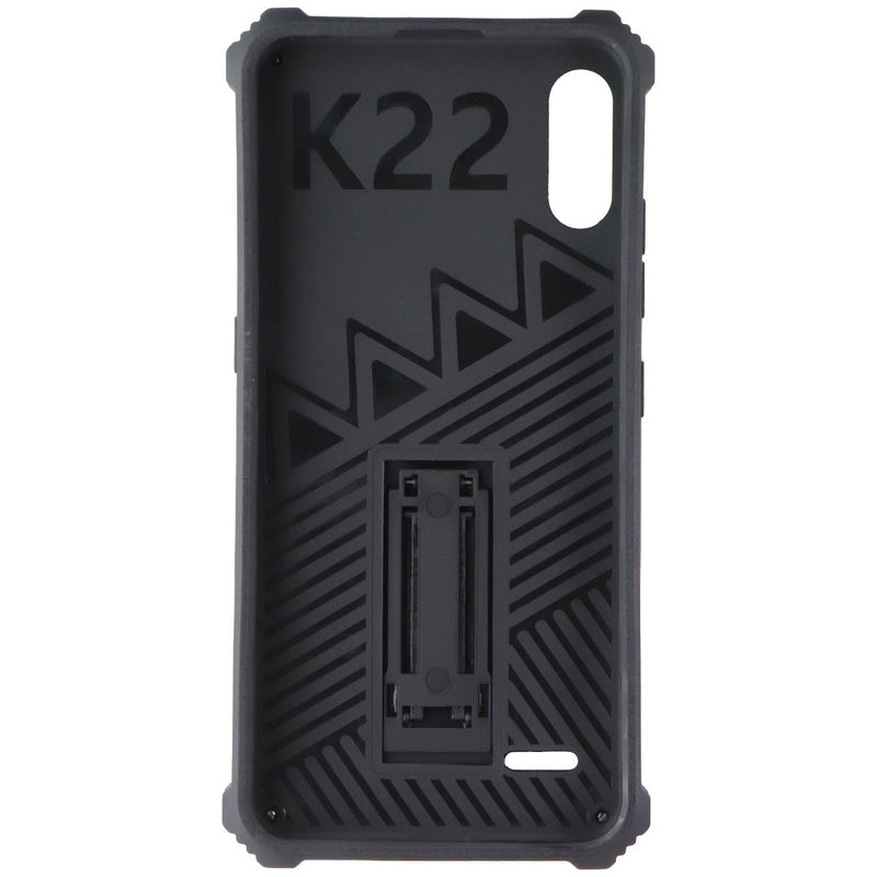 MyBat Rugged Kickstand Case for LG K22 - Black / Black