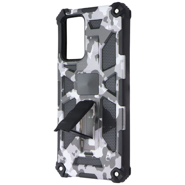 Mybat Sturdy Case with Stand for Samsung Galaxy A72 5G - Gray/Black Camouflage
