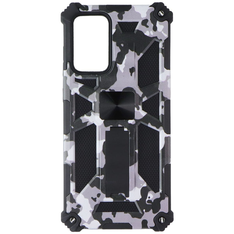 Mybat Sturdy Case with Stand for Samsung Galaxy A72 5G - Gray/Black Camouflage