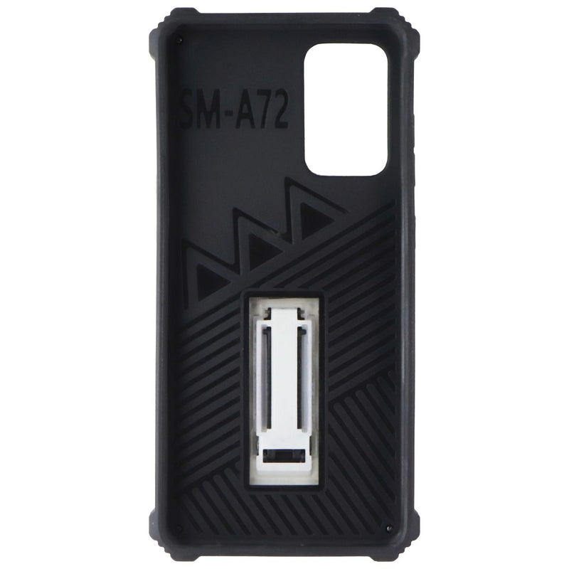 Mybat Sturdy Case with Stand for Samsung Galaxy A72 5G - Gray/Black Camouflage