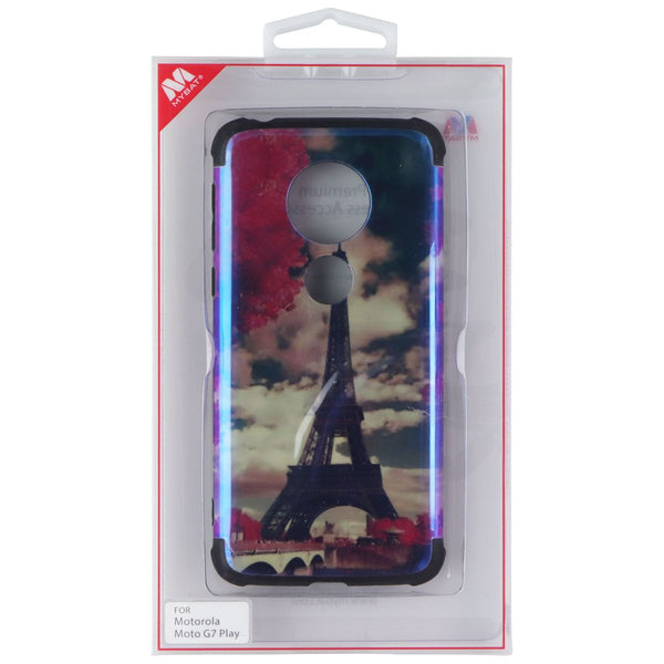 MyBat Design Case for Motorola Moto G7 Play - Multi Color Eiffel Tower