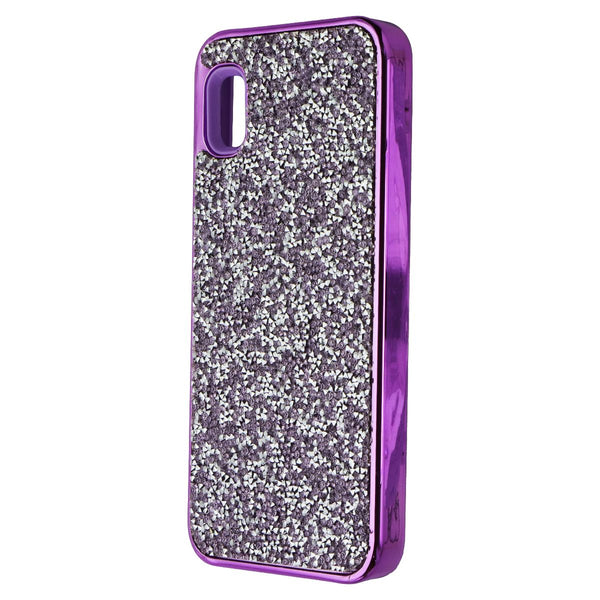 MyBat Encrusted Rhinestones Hybrid Case for Samsung Galaxy A10e - Purple Glitter