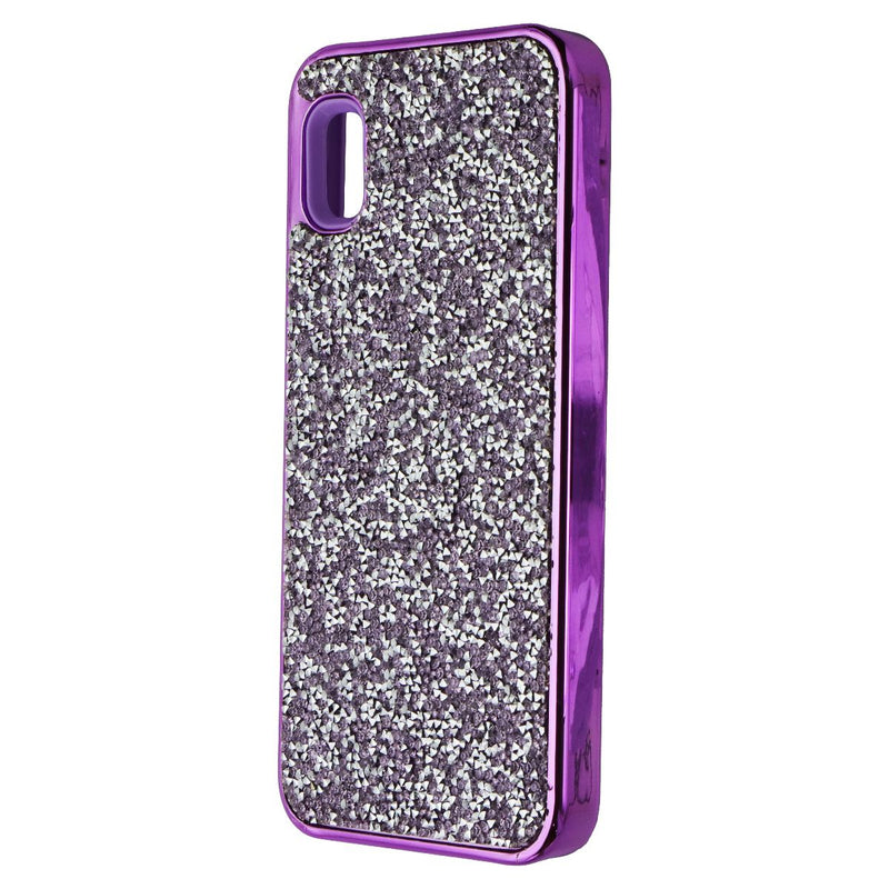 MyBat Encrusted Rhinestones Hybrid Case for Samsung Galaxy A10e - Purple Glitter