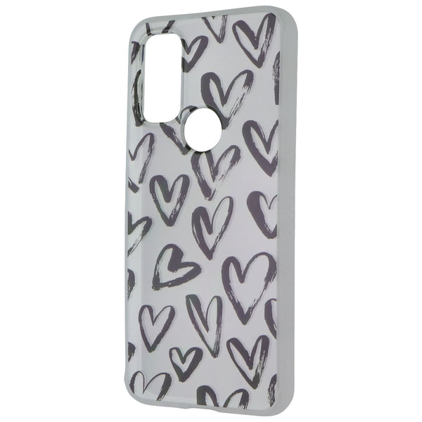 MyBat Pro Mood Series Hard Case for Motorola Moto G Pure - Clear/Black Hearts