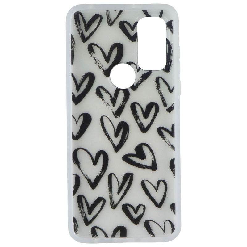 MyBat Pro Mood Series Hard Case for Motorola Moto G Pure - Clear/Black Hearts