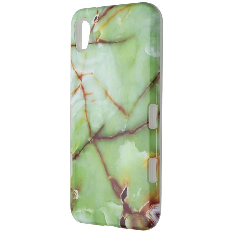 MyBat Premium Dual Layer Case for Motorola Moto E6 - Green Marble