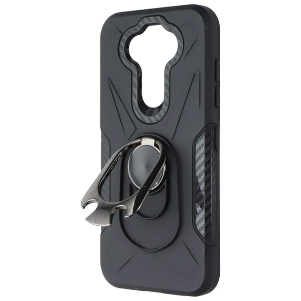 Mybat Premium Rugged Non-Slip Case with Kickstand for LG K31 - Black