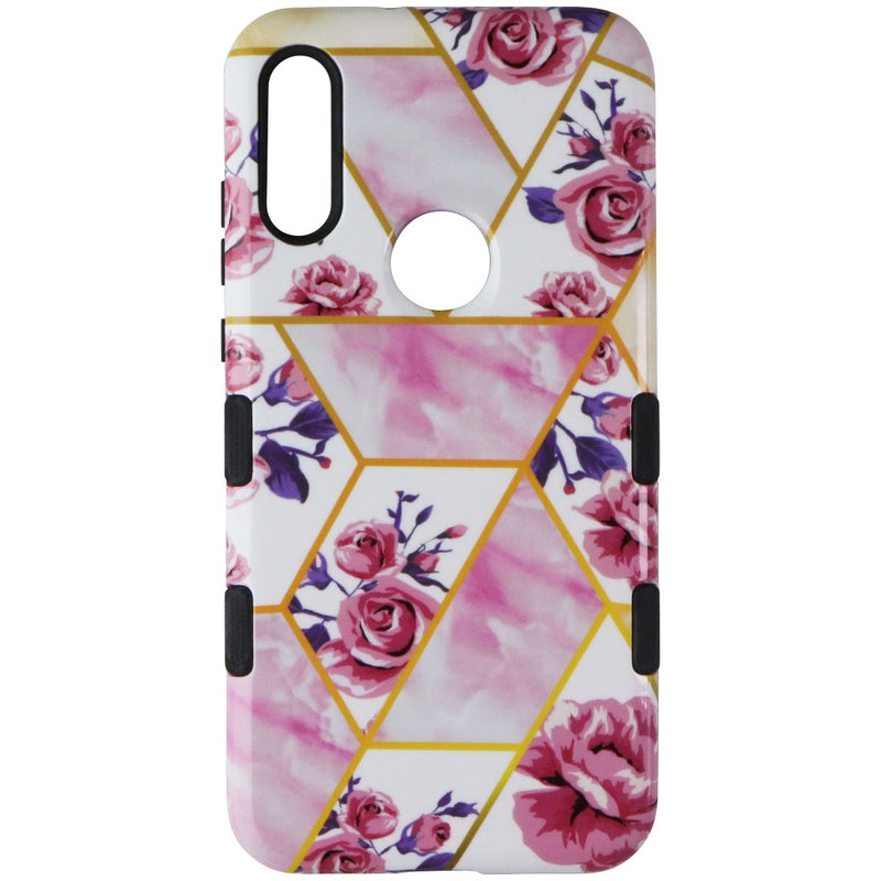 MyBat Premium Dual Layer Case for Motorola Moto E 2020 - Geometric Pink Flowers