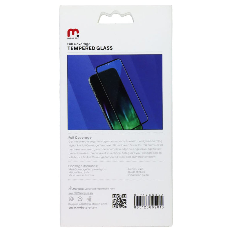 MyBat Pro Full Coverage Tempered Glass for Apple iPhone 12 - Clear/Black Trim