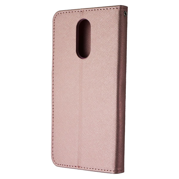 MyBat MyJacket Wallet CrossGrain Case for LG Stylo 4 - Rose Gold