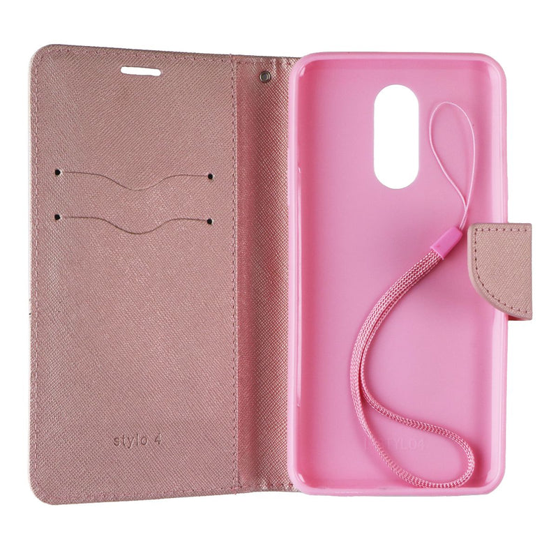 MyBat MyJacket Wallet CrossGrain Case for LG Stylo 4 - Rose Gold