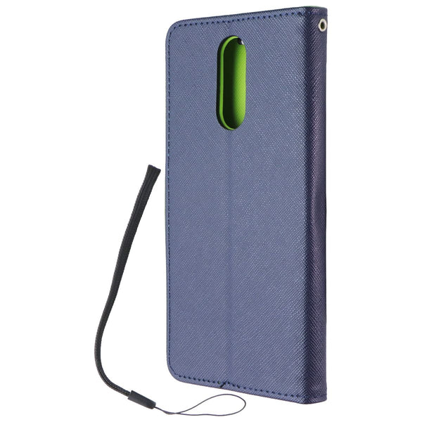 Mybat MyJacket Wallet Crossgrain Series Case for LG K40 - Blue and Green Leather