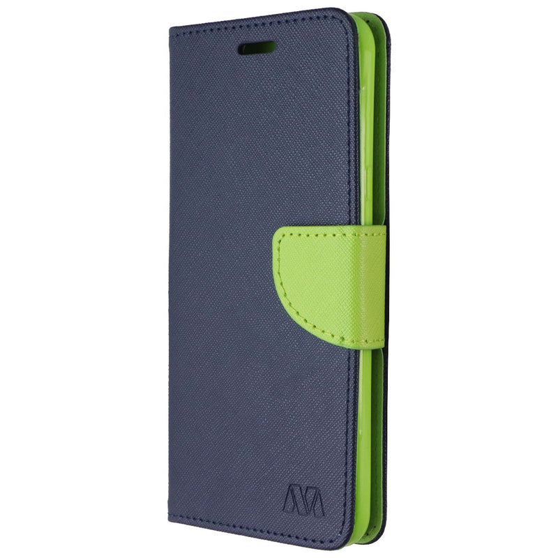 Mybat MyJacket Wallet Crossgrain Series Case for LG K40 - Blue and Green Leather