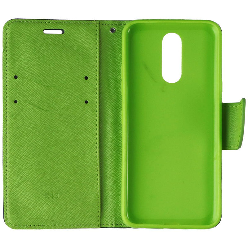 Mybat MyJacket Wallet Crossgrain Series Case for LG K40 - Blue and Green Leather
