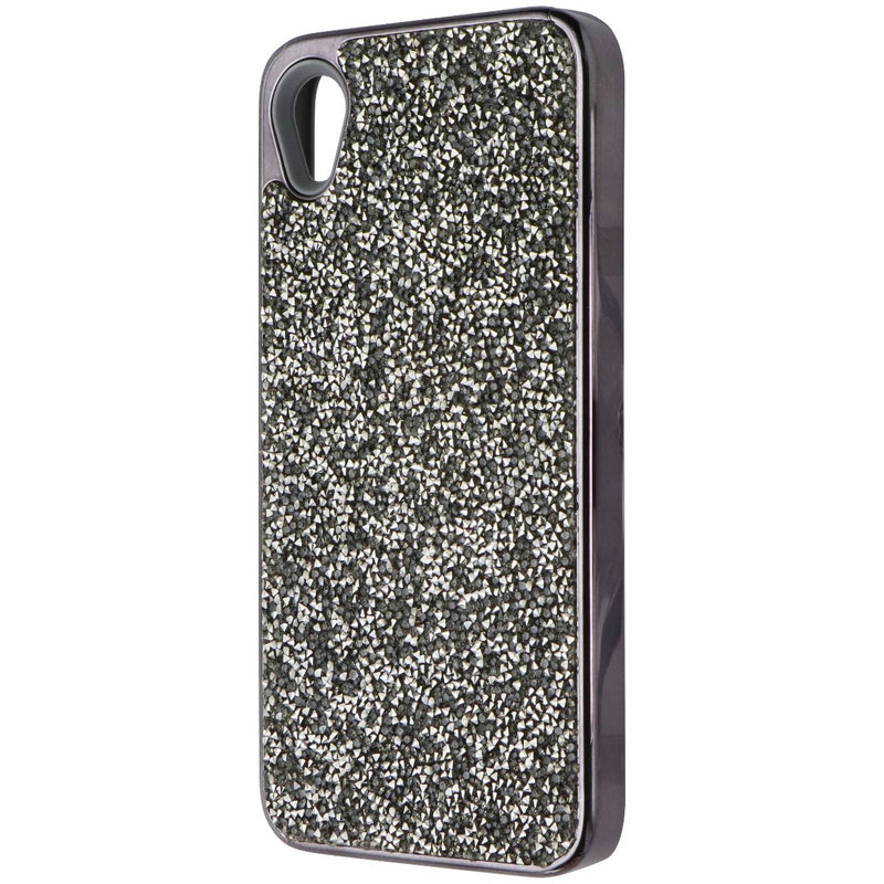 Mybat Encrusted Rhinestones Hybrid Case for Motorola Moto E6 - Gun Metal