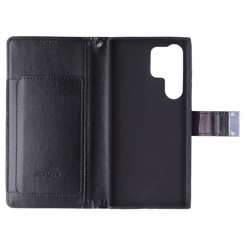 Mybat MyJacket Wallet Case for Samsung Galaxy S23 Ultra - Black Leather