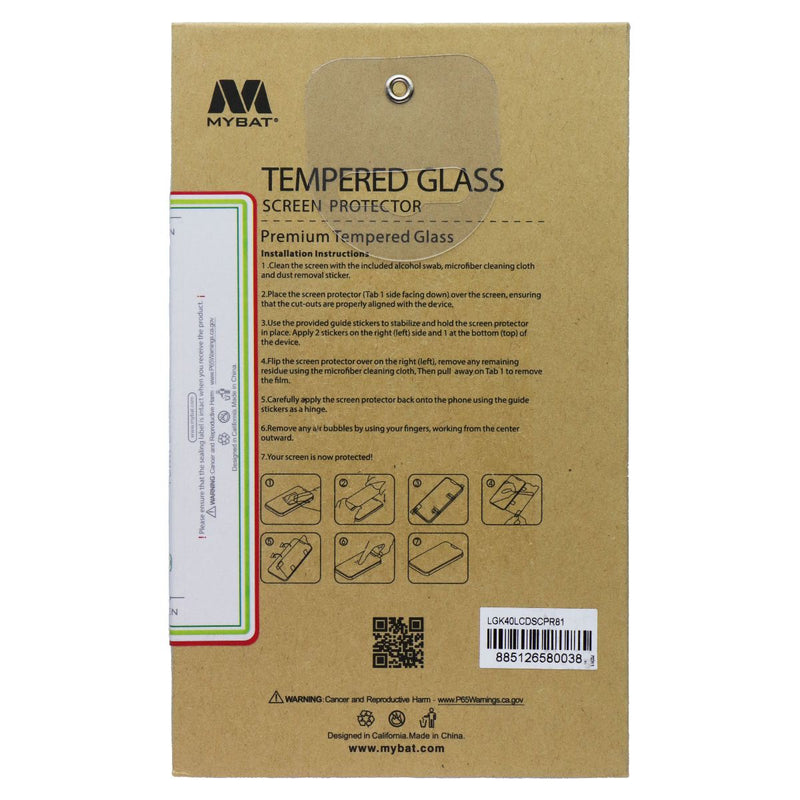 MyBat Tempered Glass 9H Screen Protector for LG K40 Smartphones