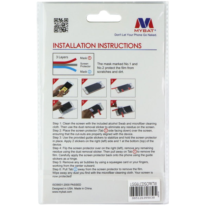 MyBat Clear Screen Protector for LG-H872 (G6) - 2 Pack - Clear