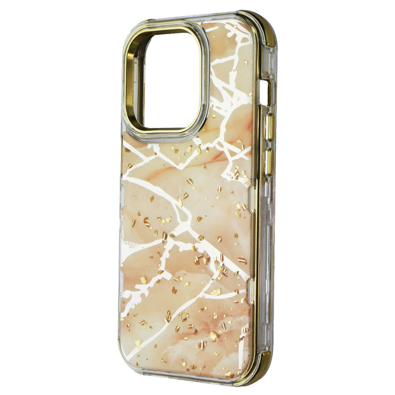 MyBat Pro Tuff Series Case for Apple iPhone 14 Pro - Pale Yellow Marbling / Gold