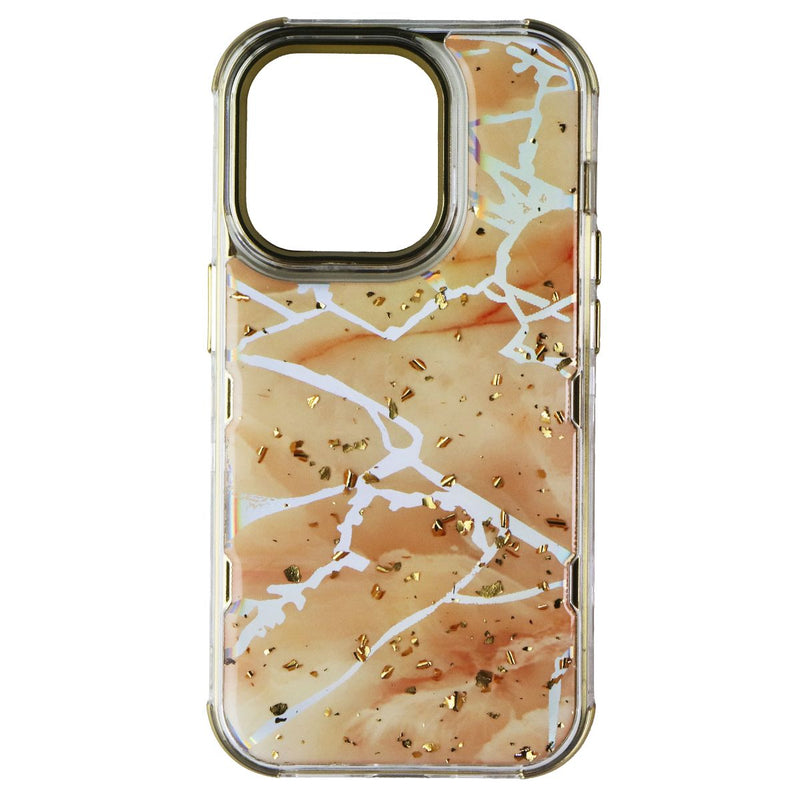MyBat Pro Tuff Series Case for Apple iPhone 14 Pro - Pale Yellow Marbling / Gold