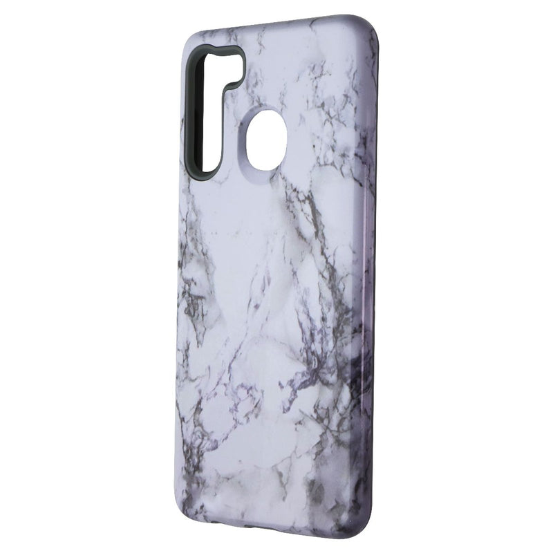 MyBat Fuse Hybrid Series Dual-Layer Case for Samsung Galaxy A21 - White Marble